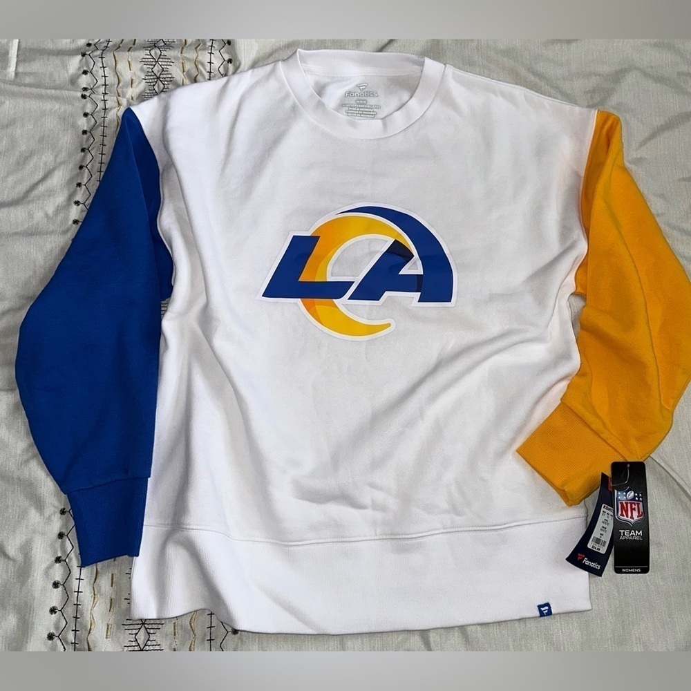 LA Rams Colorblock Primary Logo Pullover Sweatshirt